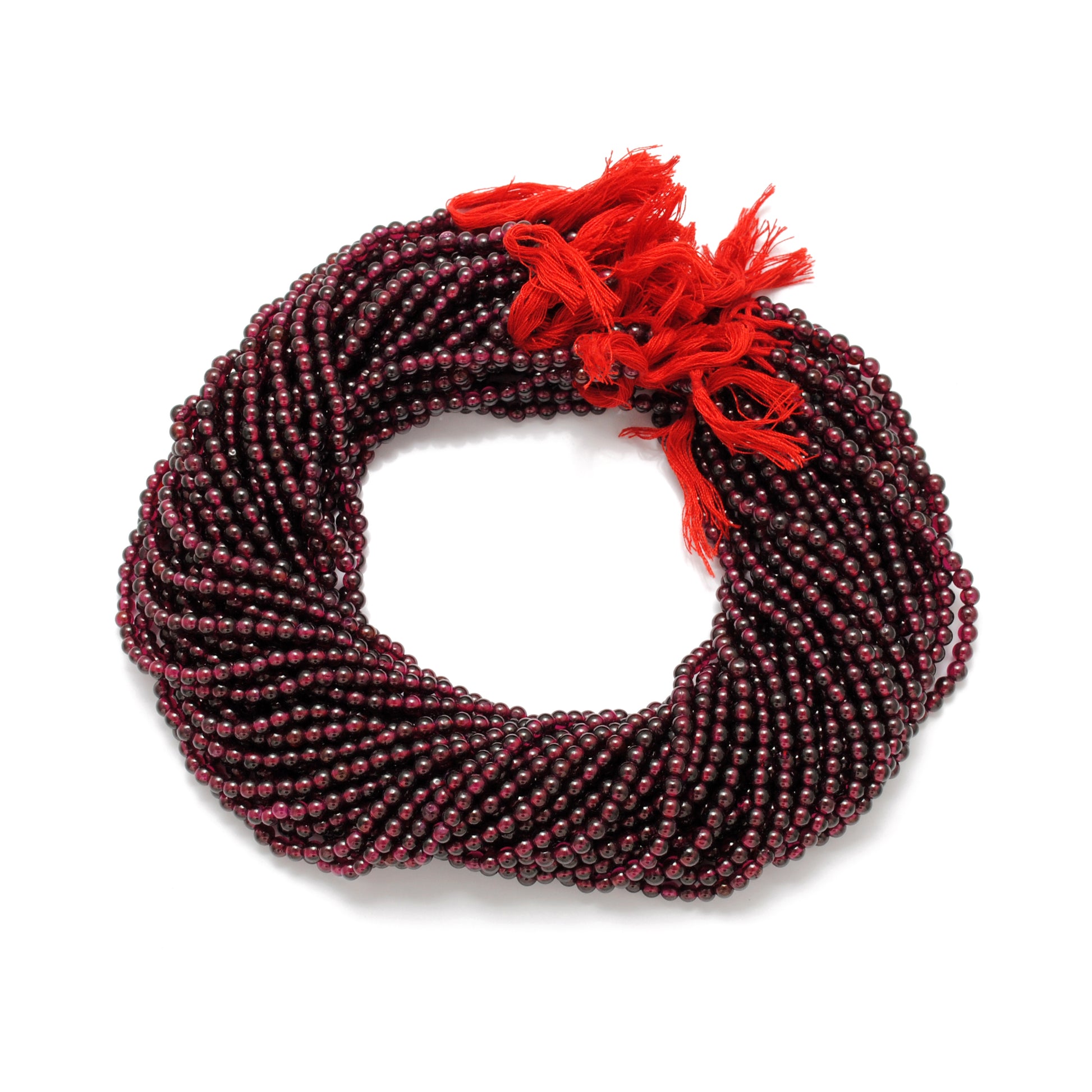 Rhodolite garnet beads wholesale Jaipur - strand display