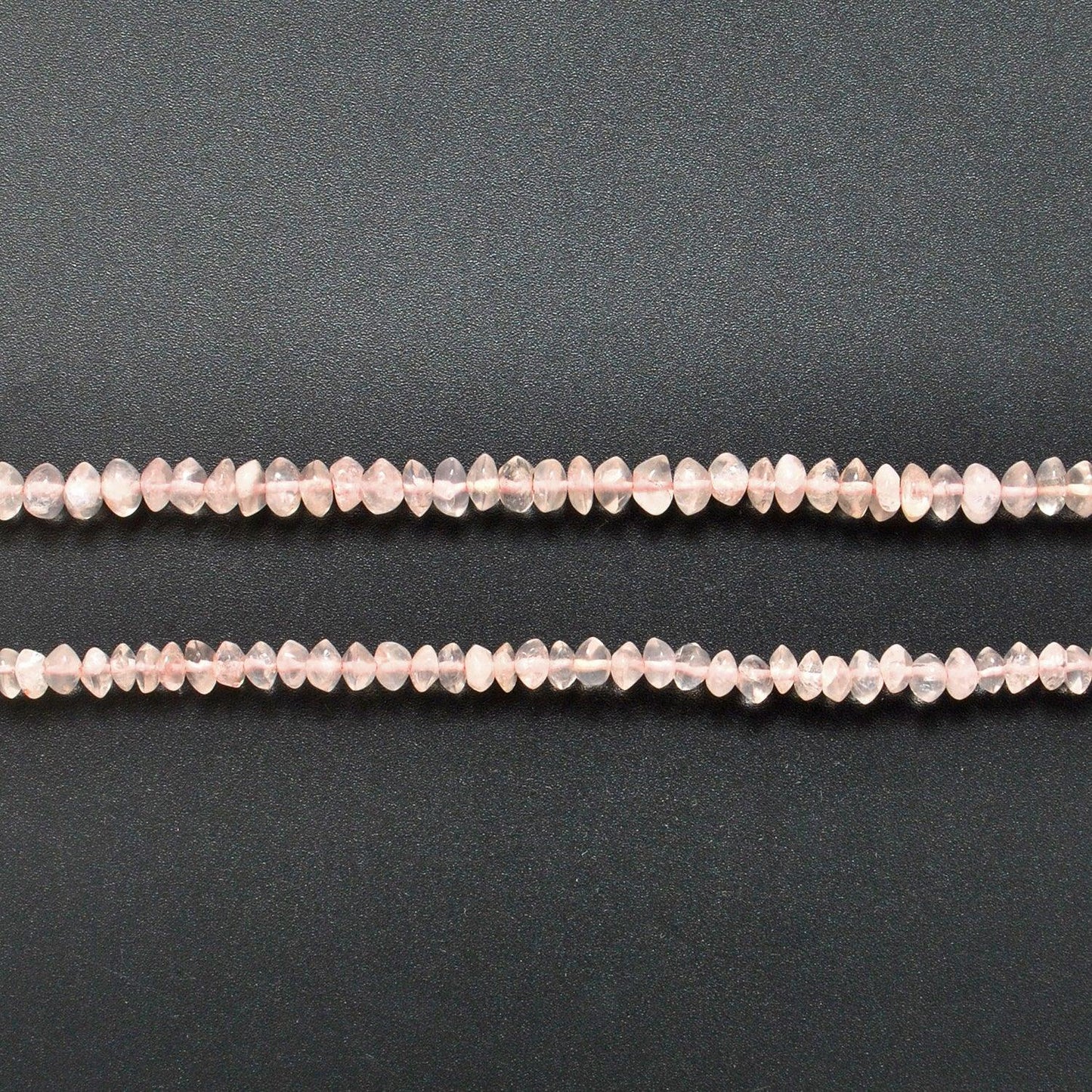 Rose quartz button beads Jaipur wholesale - scale reference