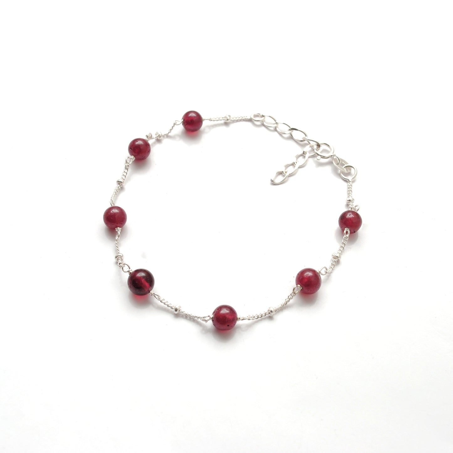 Ruby 5mm Beaded Bracelet July Birthstone Gift - Clasp Detail