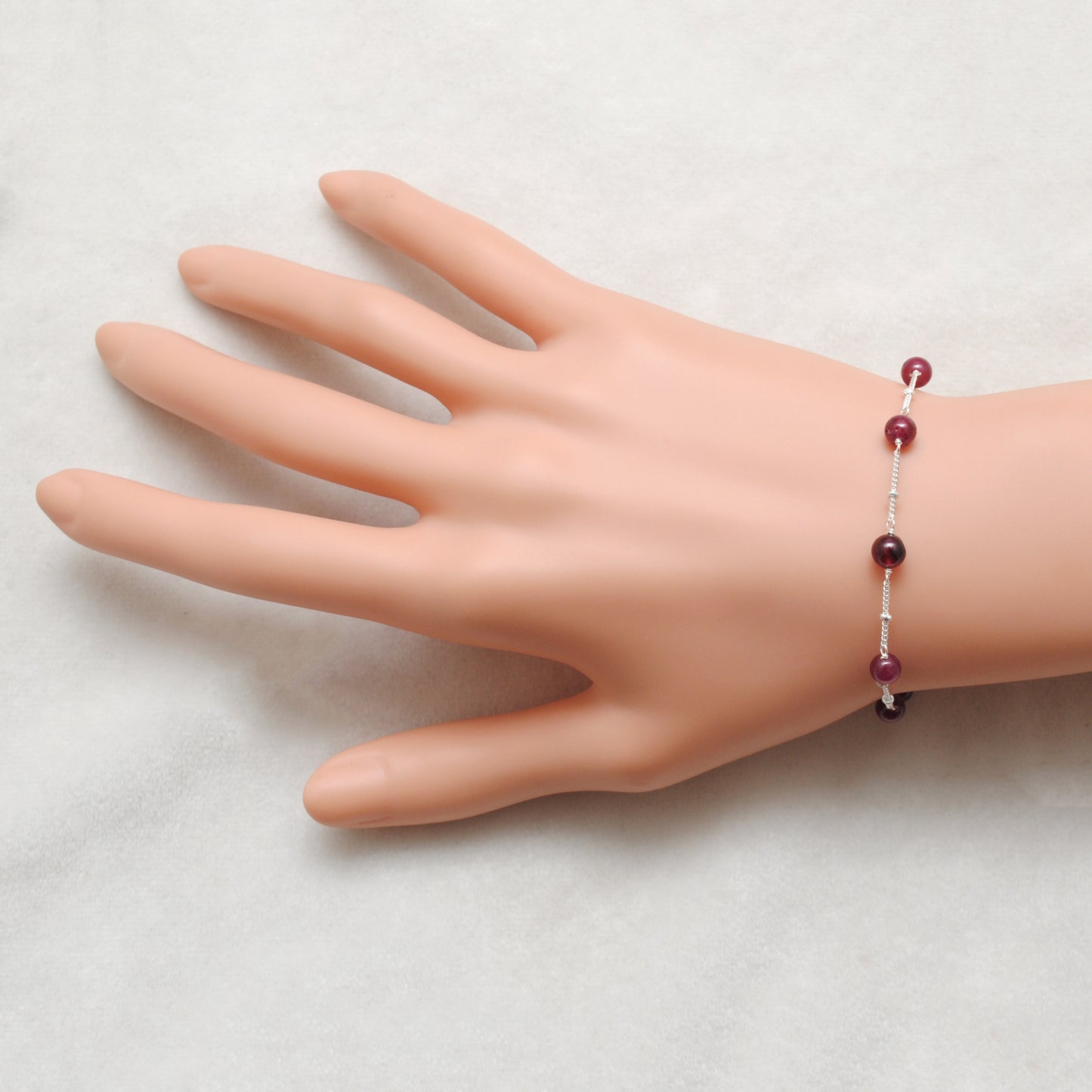 Ruby Ball Bead Bracelet for Women - Wrist Styled View