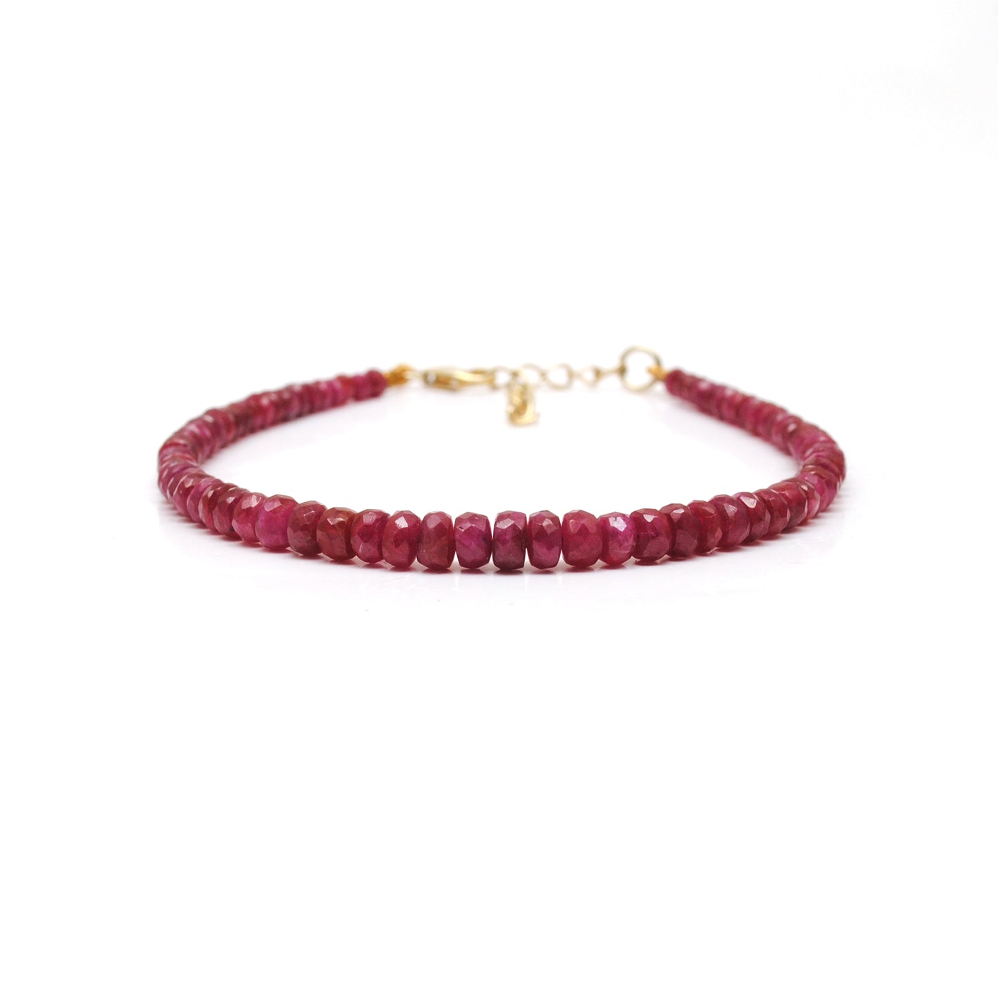 Ruby Beaded Bracelet July Birthstone - Side Profile Jaipur