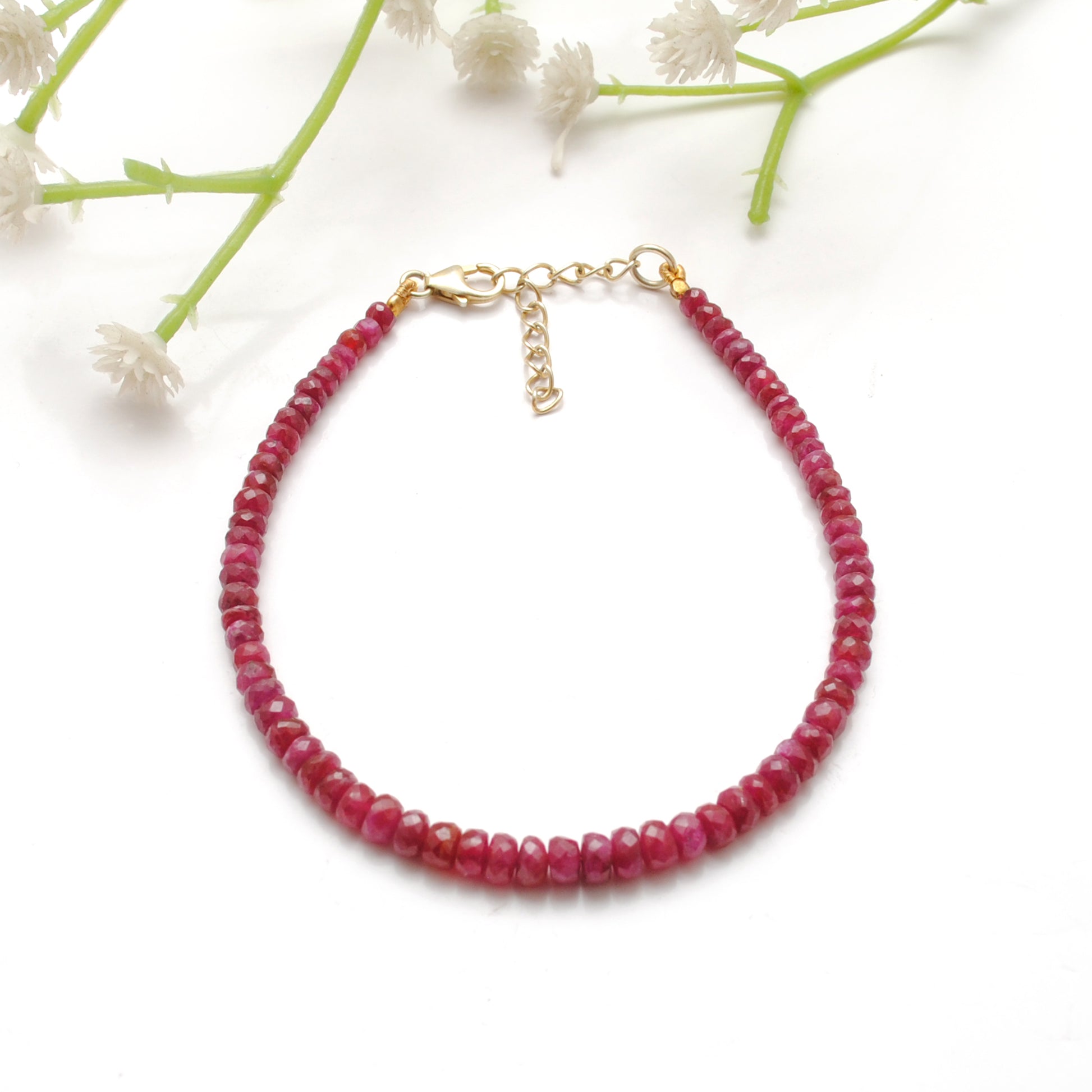 Ruby July Birthstone Bracelet for Women - Wrist Styled View