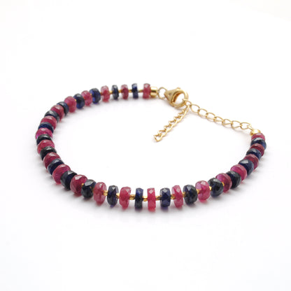 Ruby Multi-Color Sapphire Bracelet - Side Profile View Jaipur