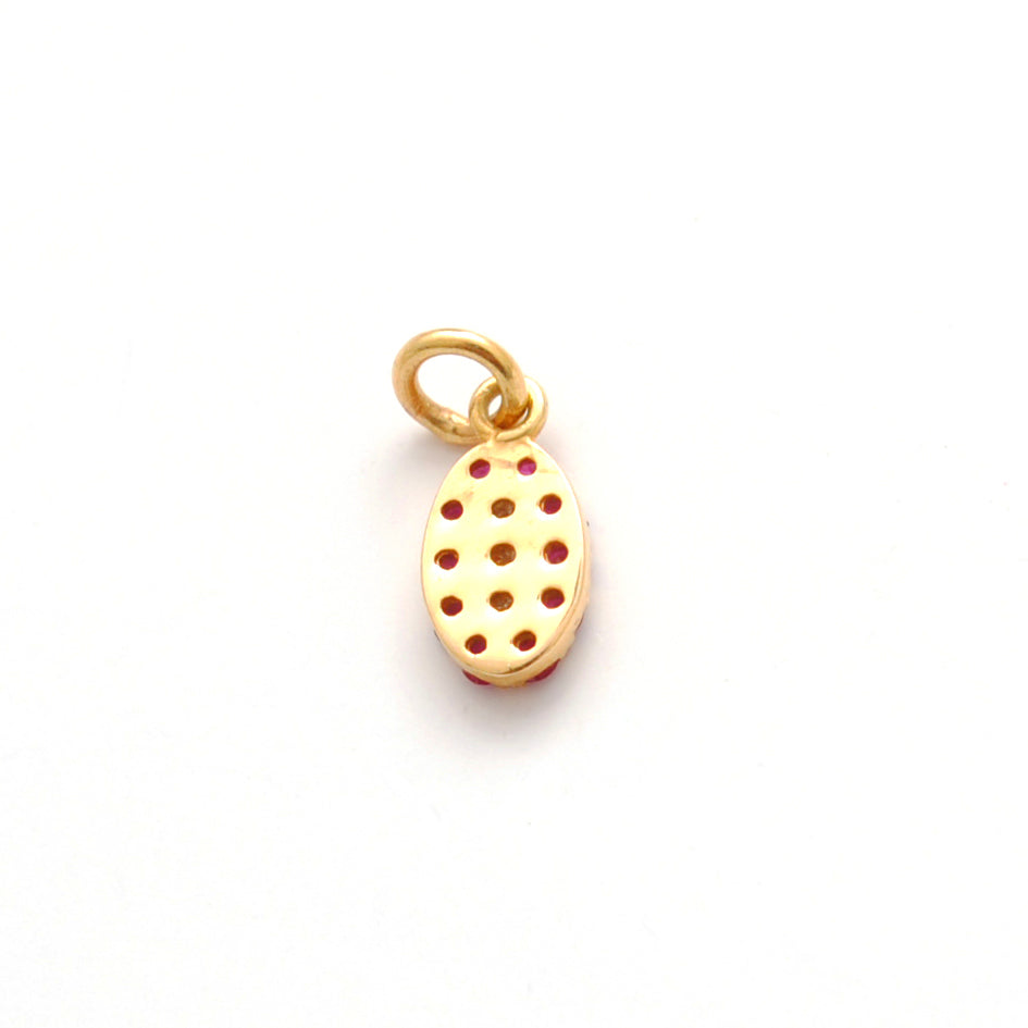 Ruby & Pavé Diamond Evil Eye Charm – Styled on Necklace