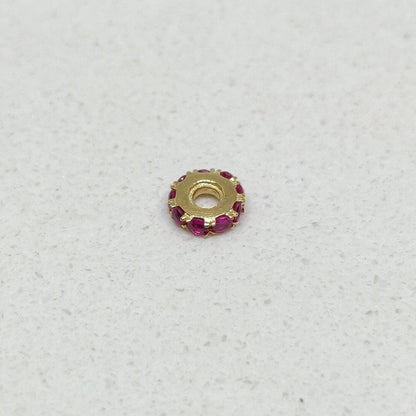 Ruby Pavé Gold Rondelle Wheel Spacer – Side Profile