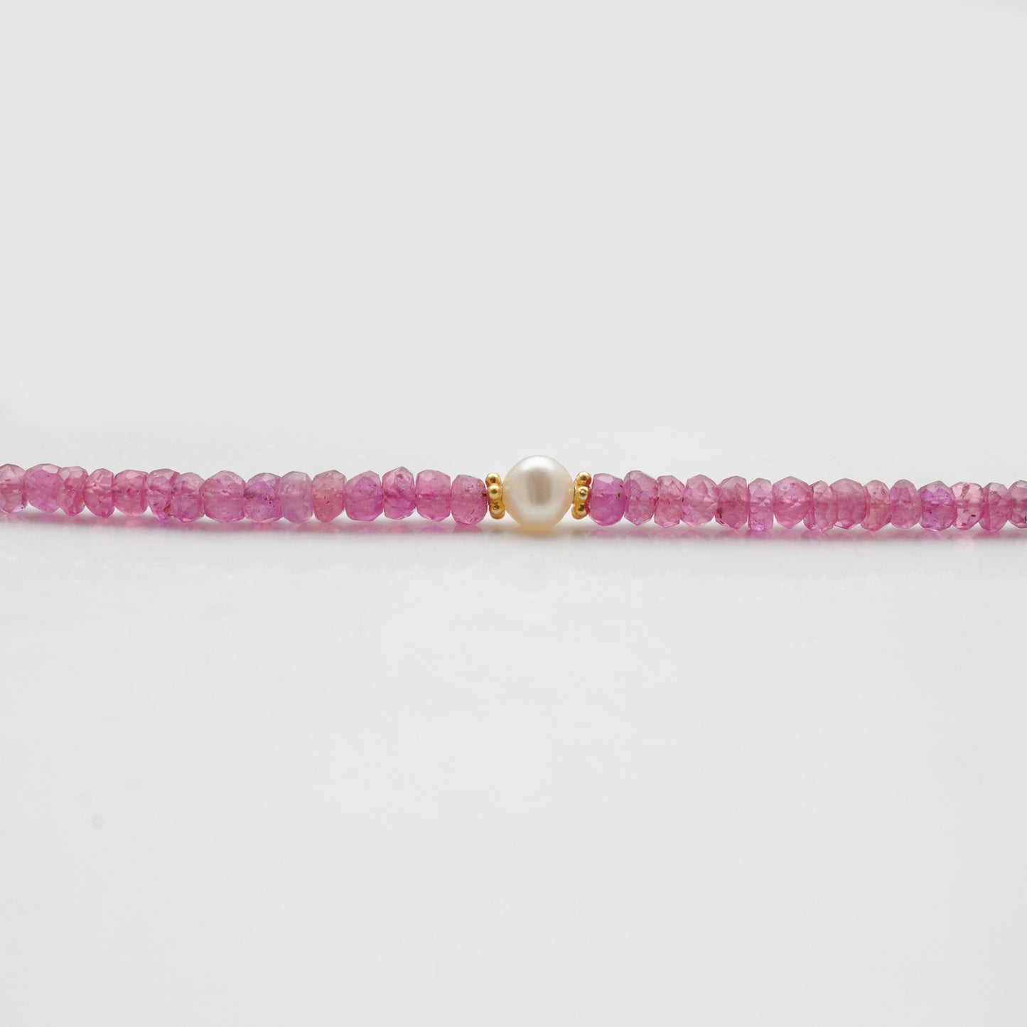 Ruby Pearl Beaded Necklace July Birthstone Gift - Clasp Detail