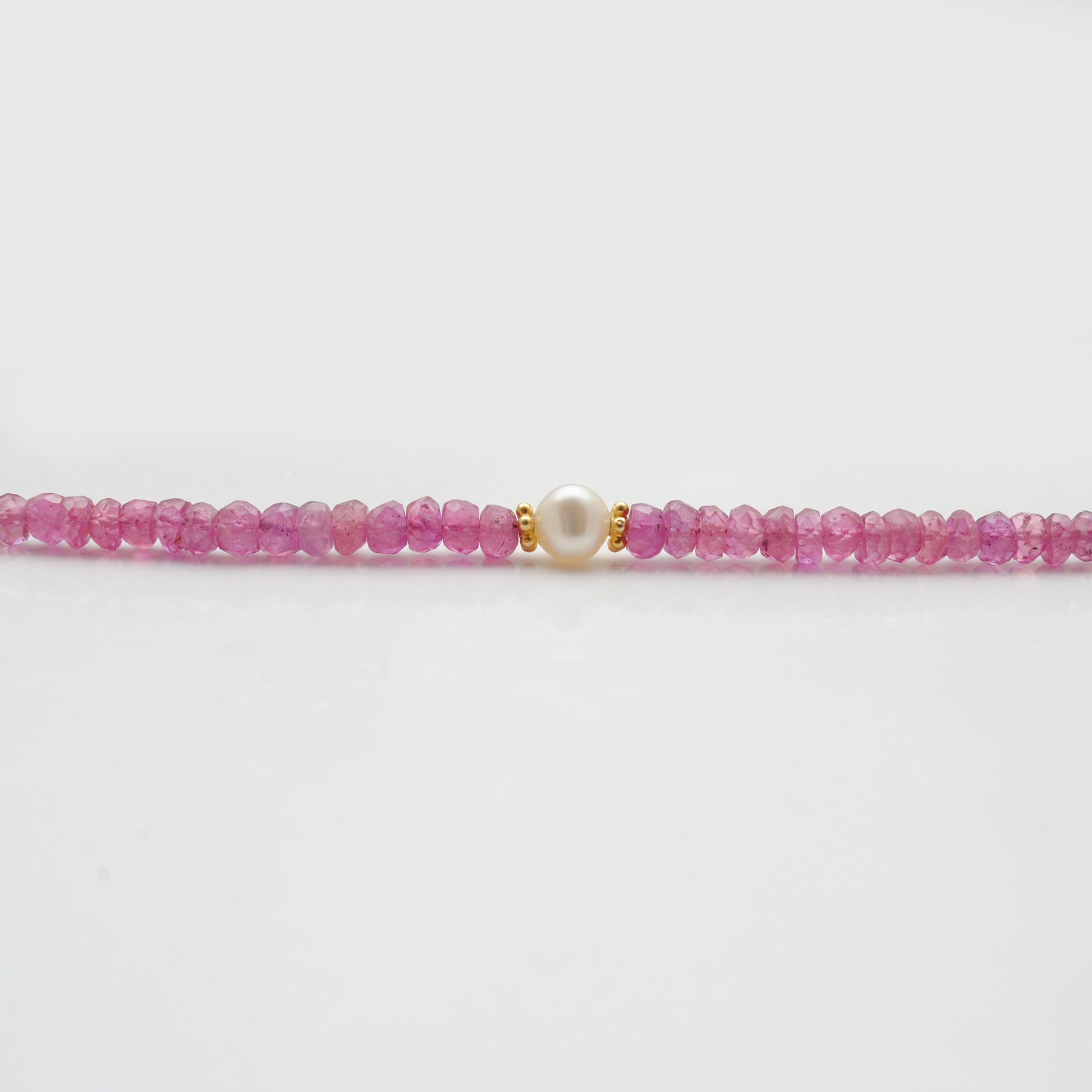 Ruby Pearl Beaded Necklace July Birthstone Gift - Clasp Detail