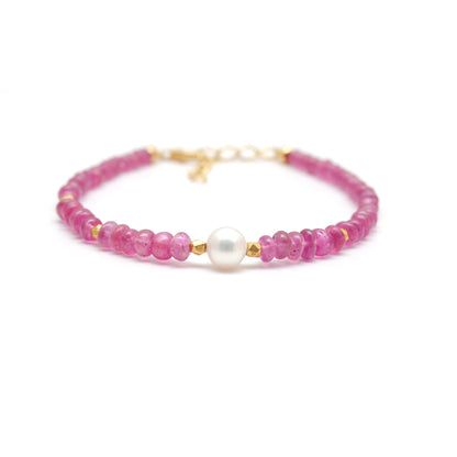Ruby Pearl Bracelet for Women - Wrist Styled View