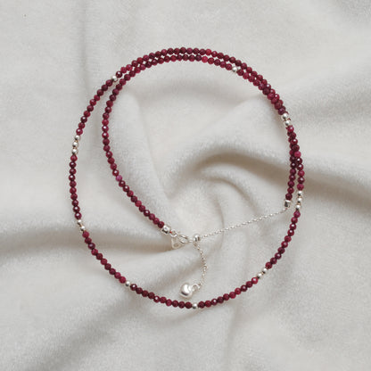 Ruby Rondelle Beaded Necklace July Birthstone Gift - Clasp Detail
