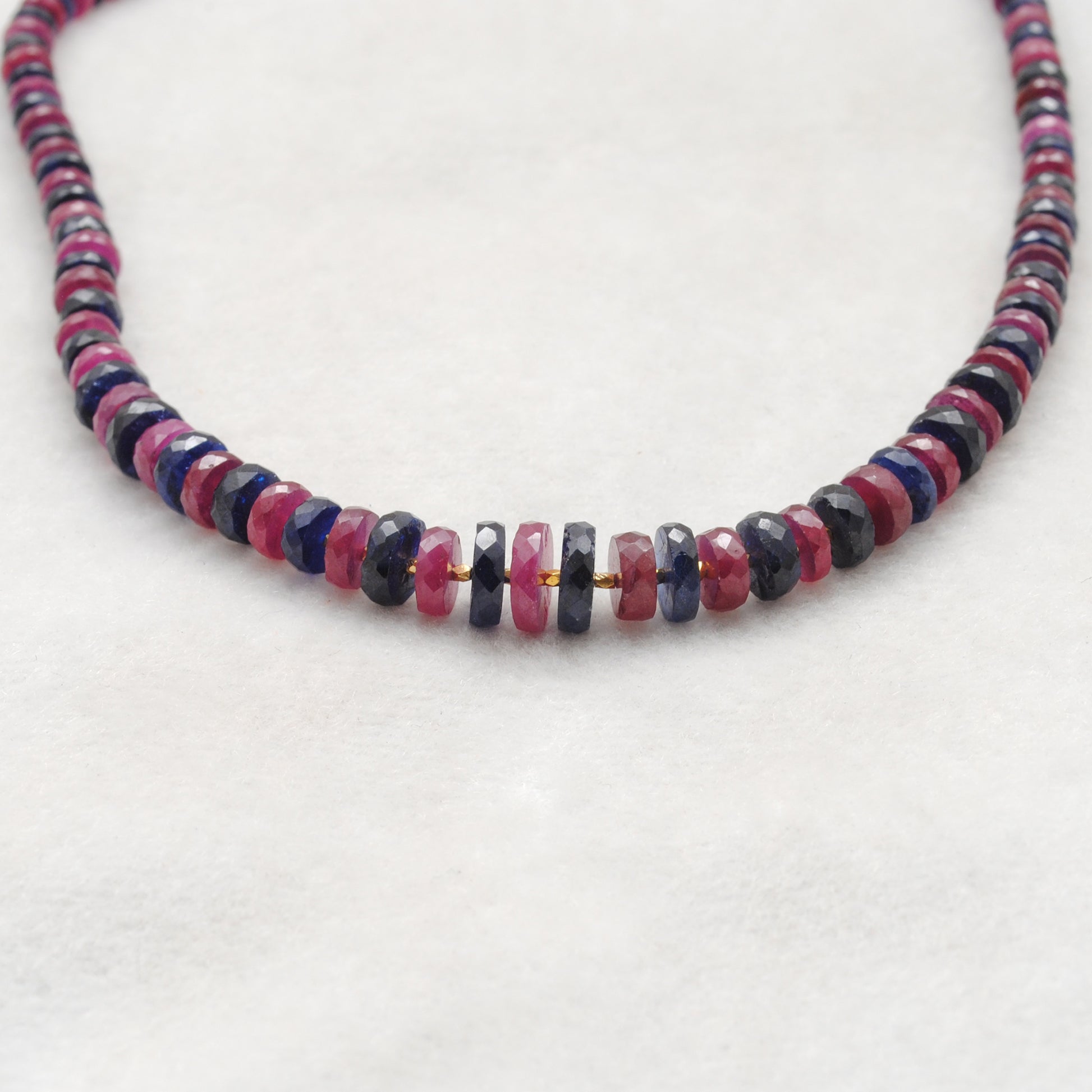 Ruby Sapphire Gemstone Necklace Gift for Her - Clasp Detail