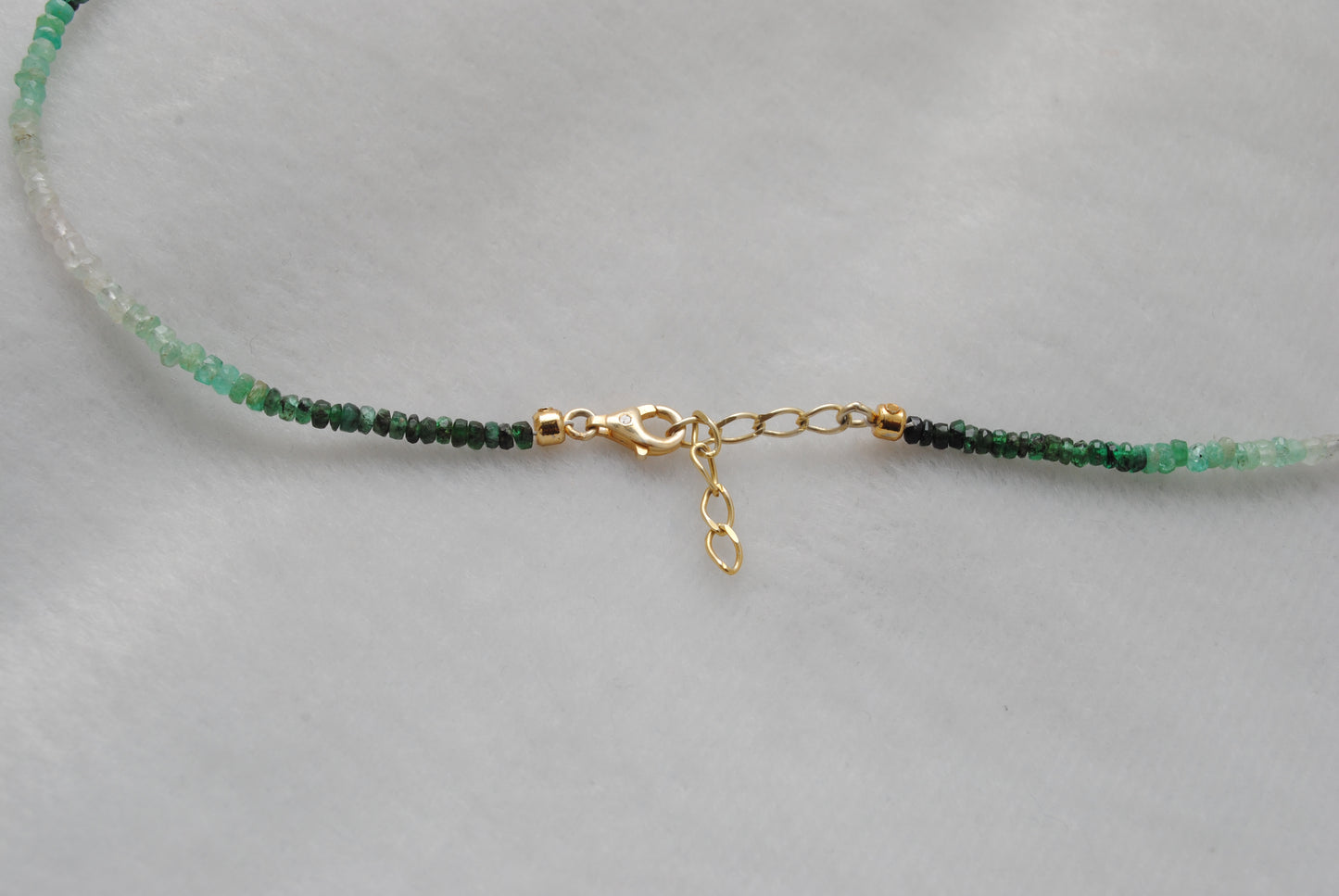 Shaded Emerald Beaded Necklace Gift for Her - Clasp Detail