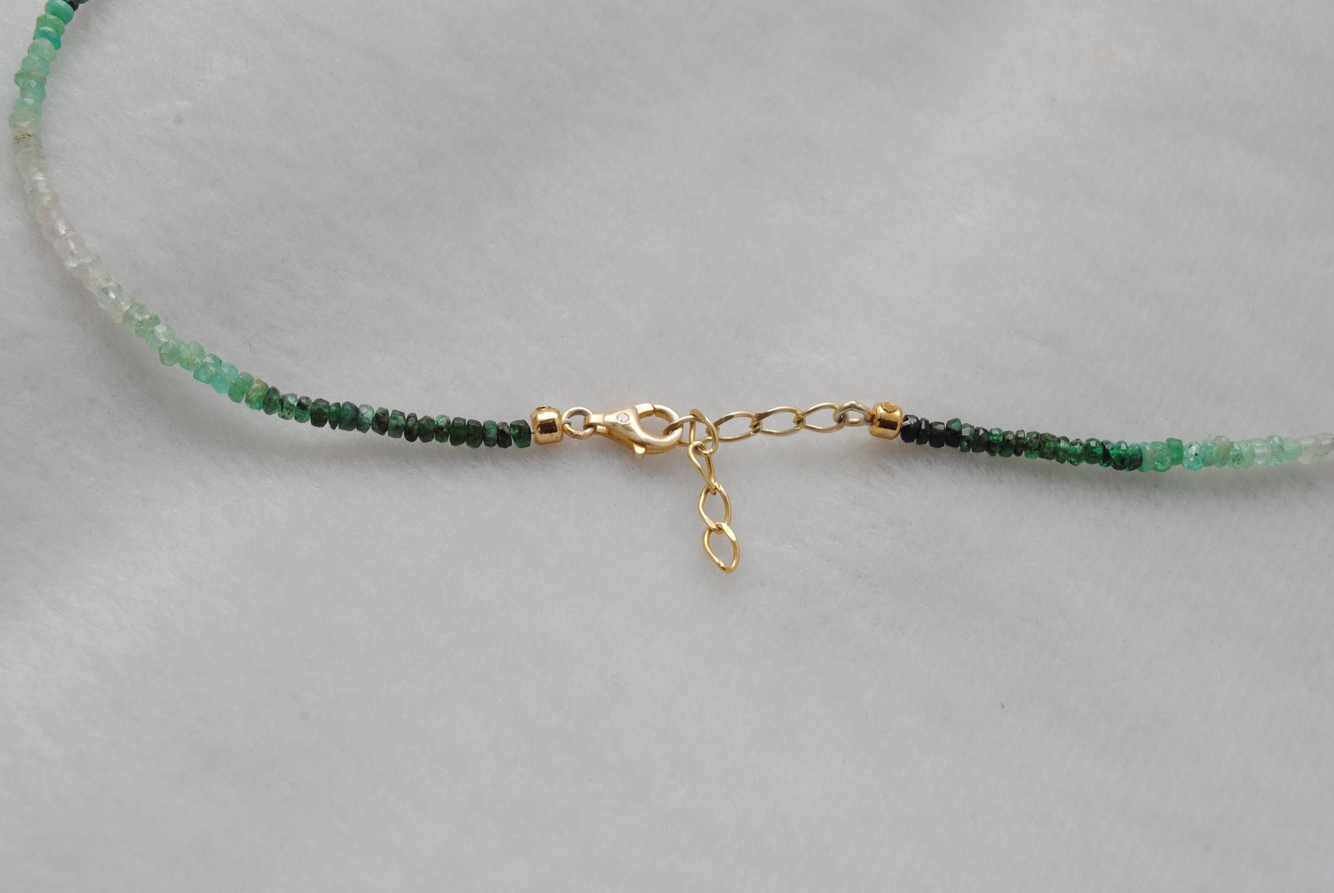 Shaded Emerald Beaded Necklace Gift for Her - Clasp Detail