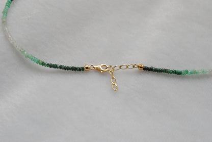 Shaded Emerald Beaded Necklace Gift for Her - Clasp Detail