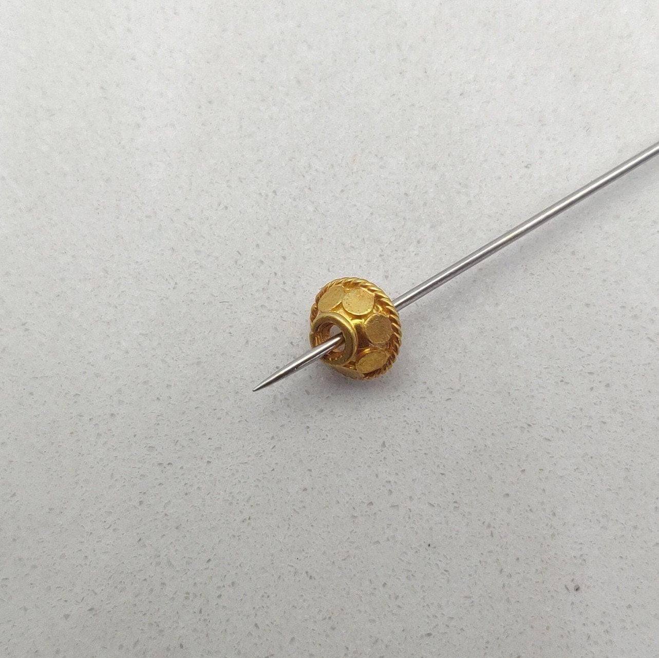 18K gold spacer bead cap 7mm polish detail