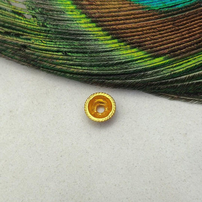 18K solid gold cap spacer 7mm overhead