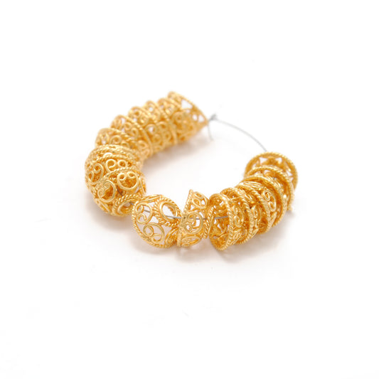Solid 18K gold spacer bead cap 7.5mm - front view