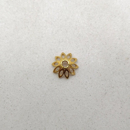 18K solid gold spacer cap jewelry overhead view Jaipur