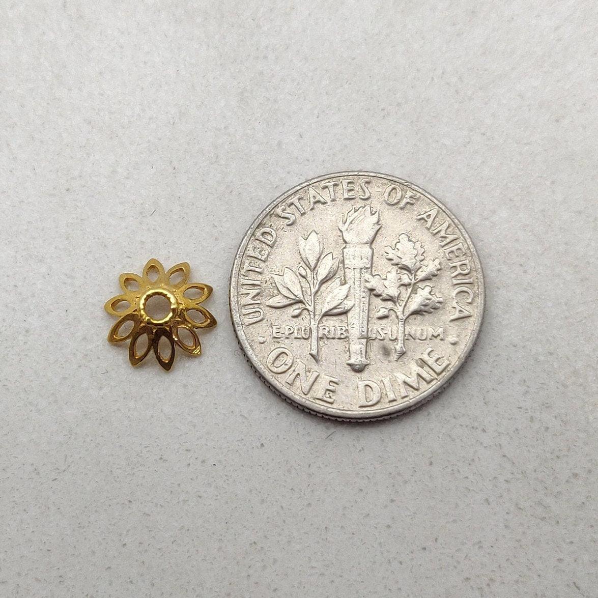 Solid 18K gold spacer bead cap styled on fine jewelry