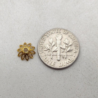 Solid 18K gold spacer bead cap styled on fine jewelry