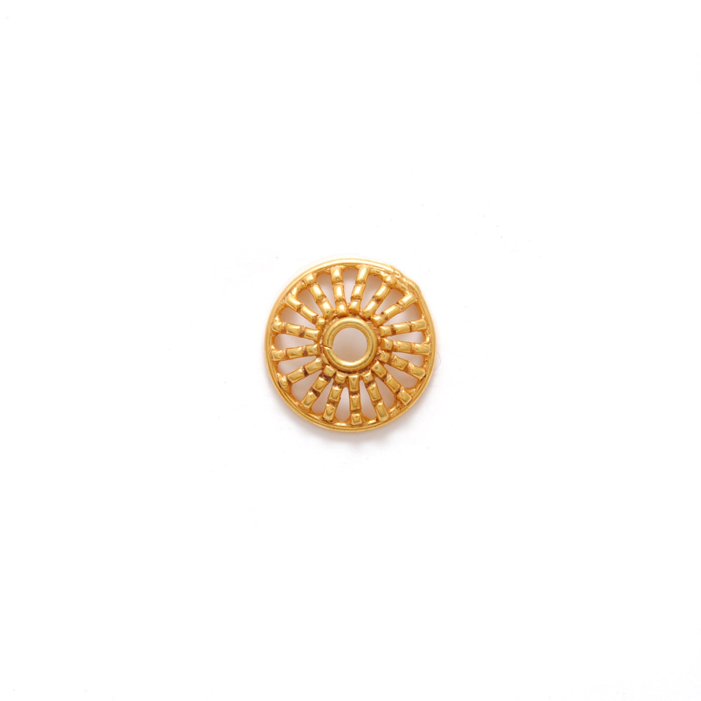 Spacer 18K gold bead cap DIY craft jewelry - front view