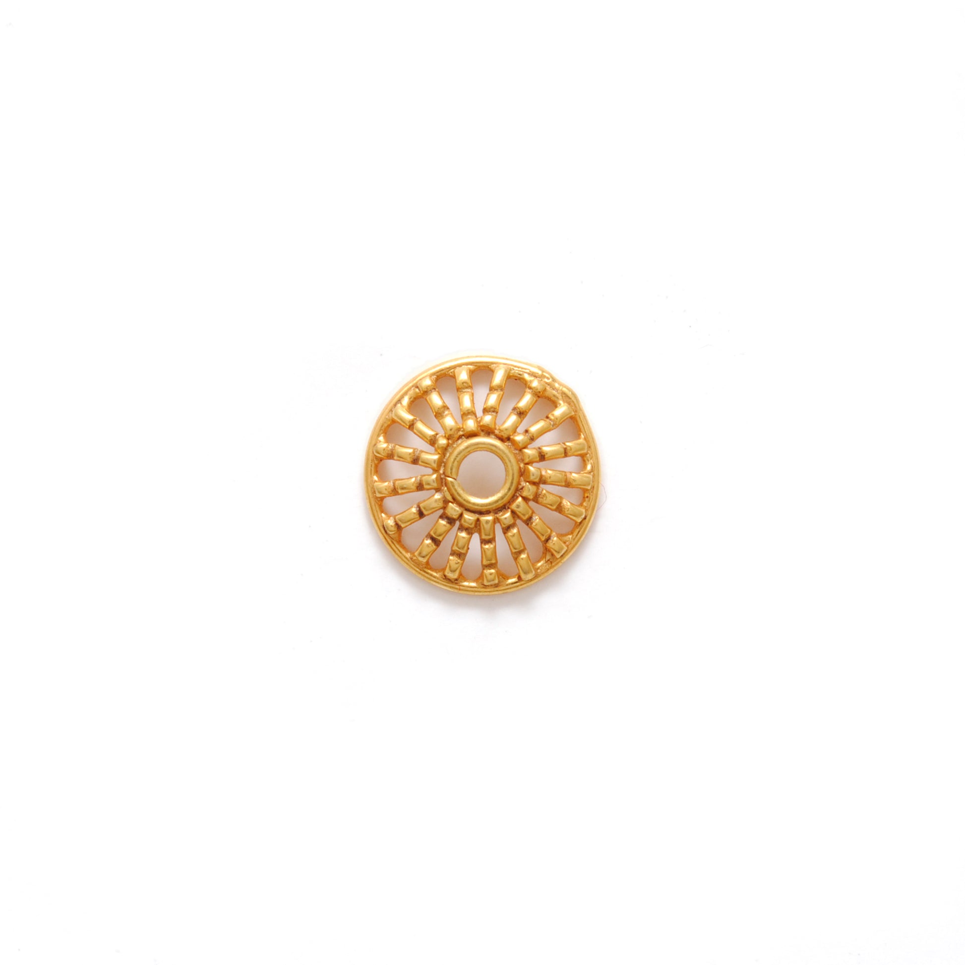 Spacer 18K gold bead cap DIY craft jewelry - front view