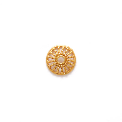 Spacer 18K gold bead cap DIY craft jewelry - front view