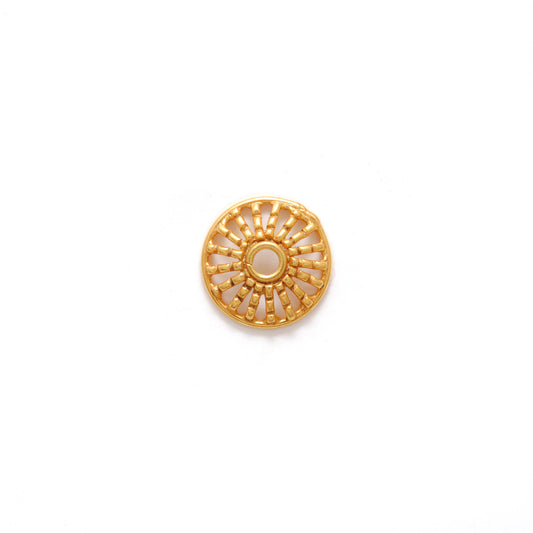 Spacer 18K gold bead cap DIY craft jewelry - front view