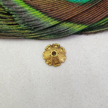 Spacer bead cap 18K solid gold finding DIY jewelry front view
