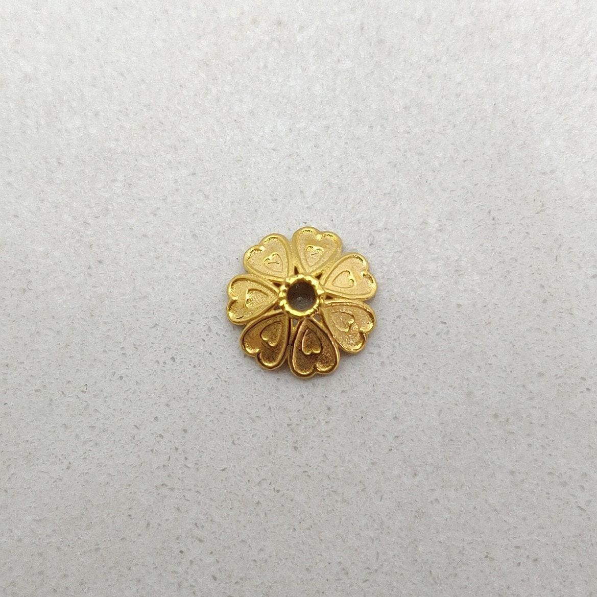18K gold spacer bead cap DIY overhead view Jaipur