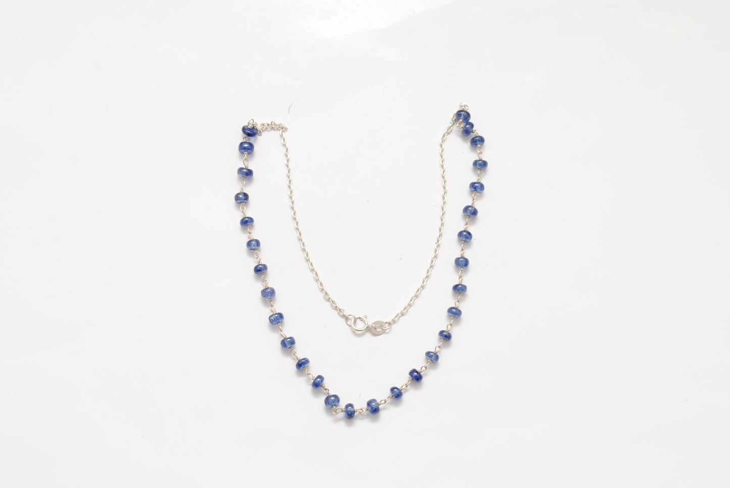 Tanzanite Strand Necklace Handmade Jaipur - Side Profile