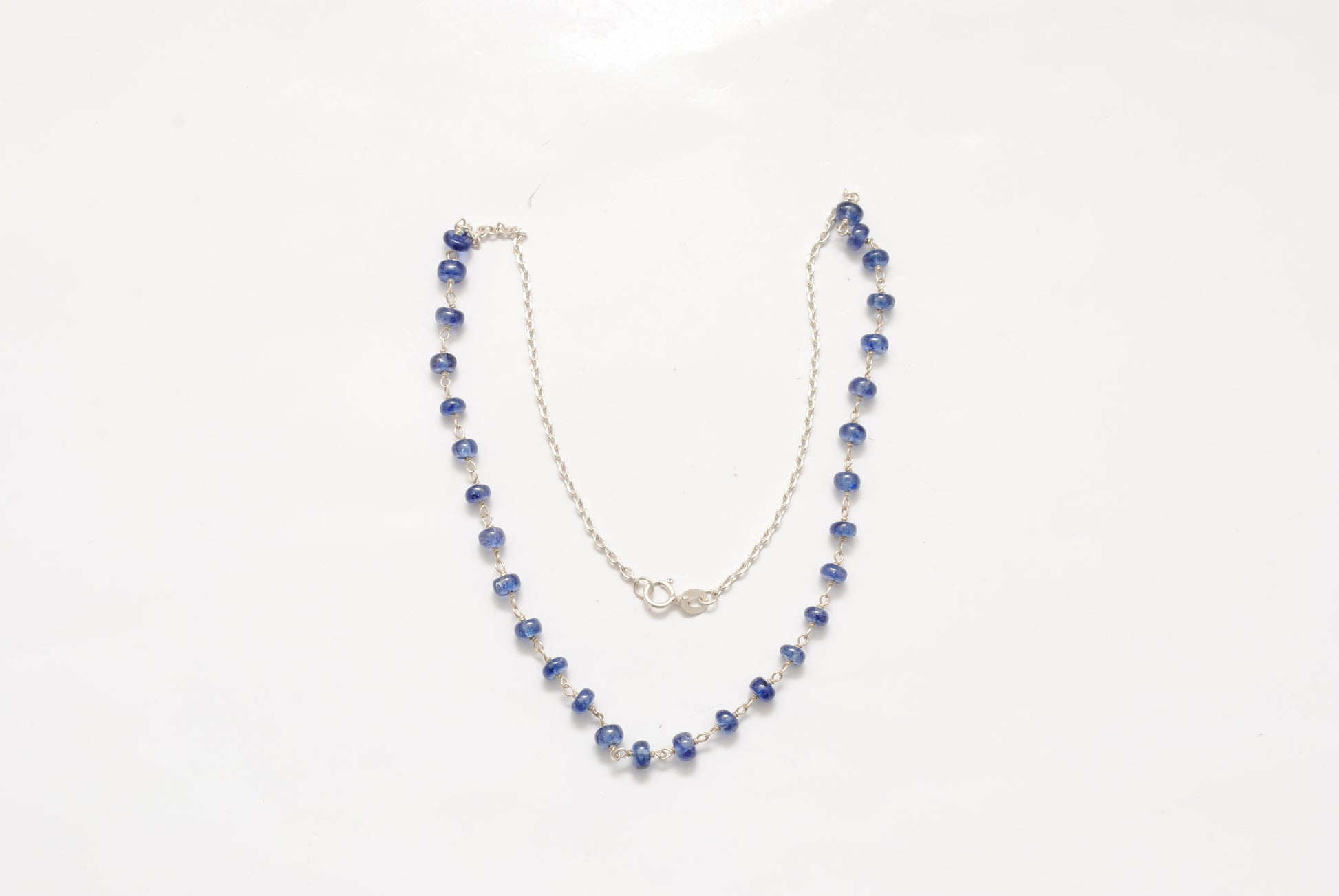 Tanzanite Strand Necklace Handmade Jaipur - Side Profile