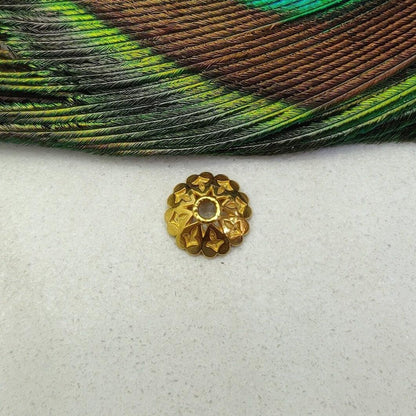Yellow 18K gold spacer end cap bead supply - front view
